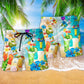 Aloha Colorful Cocktail Beach Shorts Pattern Detail For Tropical Escapes And Comfortable Daily Use