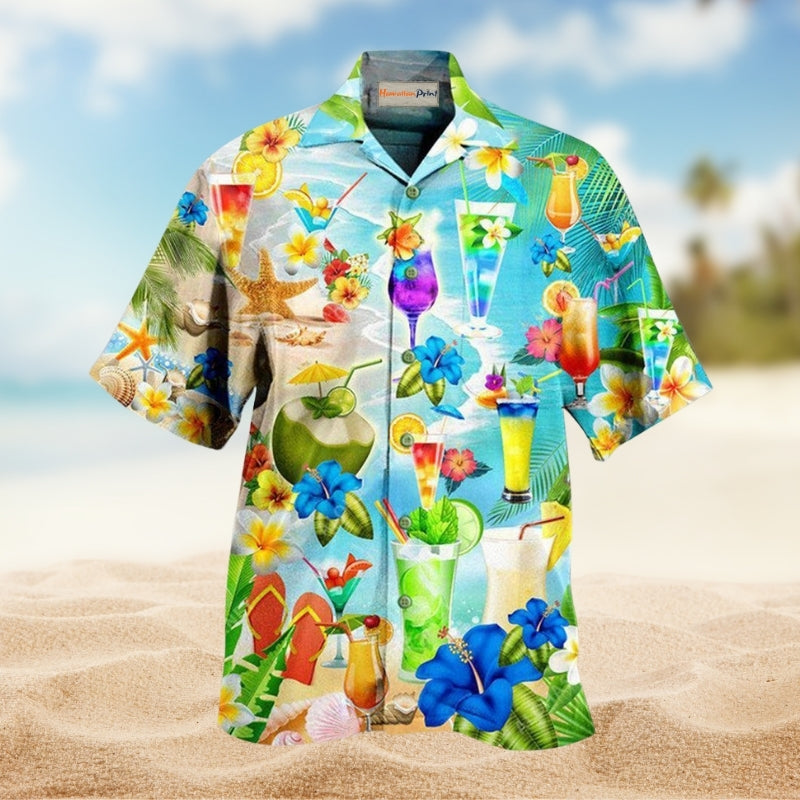 Aloha Cocktail Theme Hawaiian Shirt For Island Getaways Beach Parties And Comfortable Vacation Style