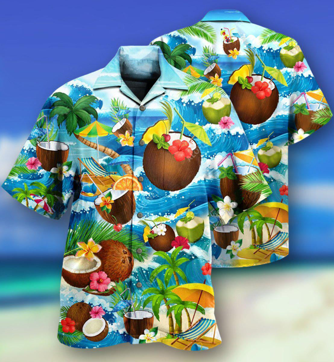 Coconut Summer Beach Hawaiian Shirt Artwork View For Weekend Travel And Beach Style