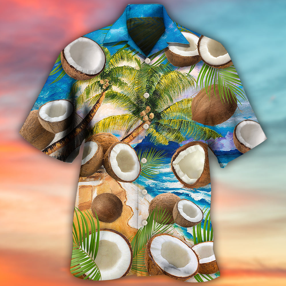 Coconut Hawaiian Shirt For Summer Events And Casual Outdoor Wear
