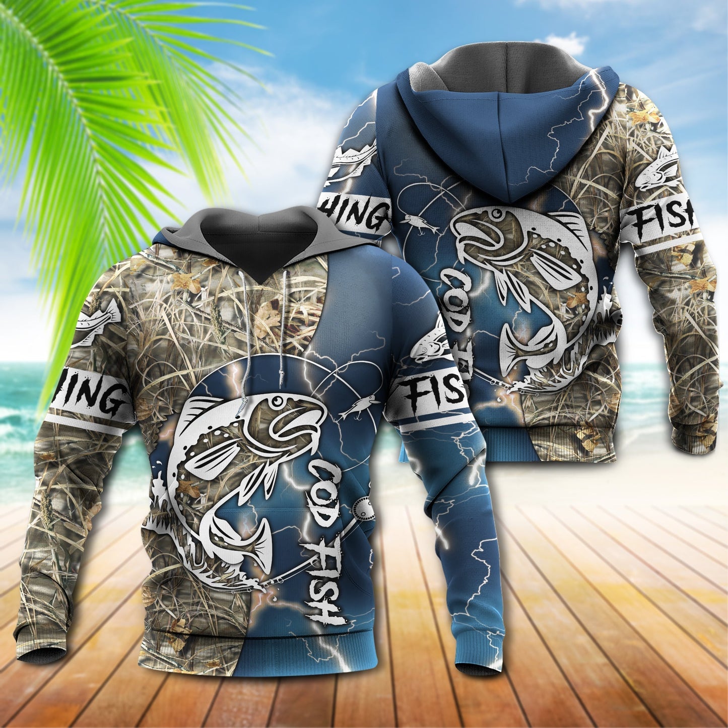 Classic Fishing Cod Outdoor Hoodie For Anglers Nature Trips Holidays And Relaxed Layering