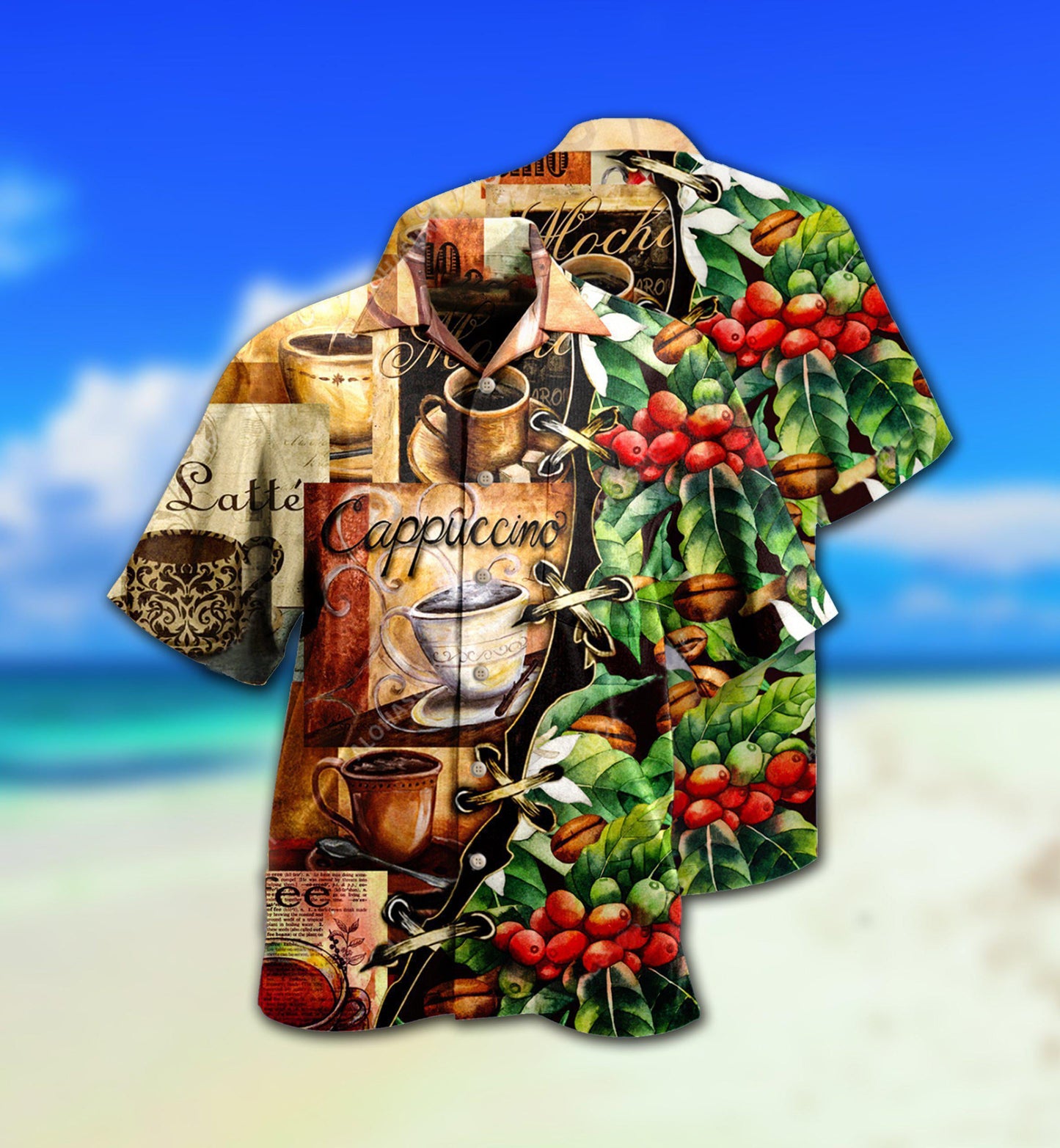 Coffee Hawaiian Shirt With All Over Print For Beach Vacations Casual Parties And Warm Weather Style