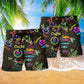 Coffee Begins Beach Shorts Pattern Detail For Seaside Leisure And Weekend Casual Style