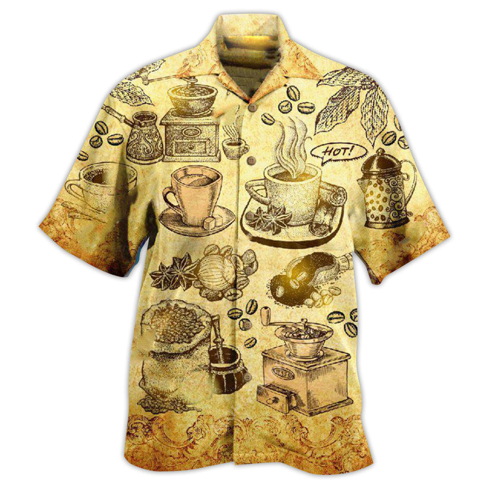 Coffee Helps Busy Days Hawaiian Shirt For Coastal Travel Summer Holidays And Thoughtful Casual Gifts