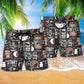 Coffee Start Your Day Motivation Beach Shorts Pattern View For Weekend Trips And Outdoor Activities