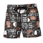 Coffee Start Your Day Motivation Beach Shorts For Summer Vacation And Coastal Travel