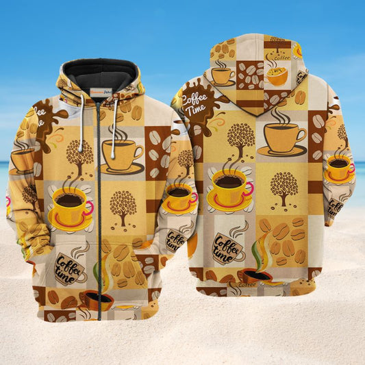Coffee Time Hoodie For Everyday Streetwear Seasonal Travel And Gift Giving