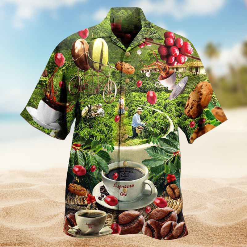 Coffee Wake Smell Hawaiian Shirt For Resort Trips, Coastal Parties, And Warm Weather Style