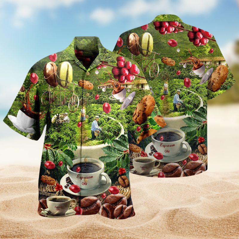 Coffee Wake Smell Hawaiian Shirt For Resort Trips, Coastal Parties, And Warm Weather Style