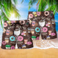 Coffee Donuts Beach Shorts Pattern Detail For Outdoor Activities And Everyday Comfort