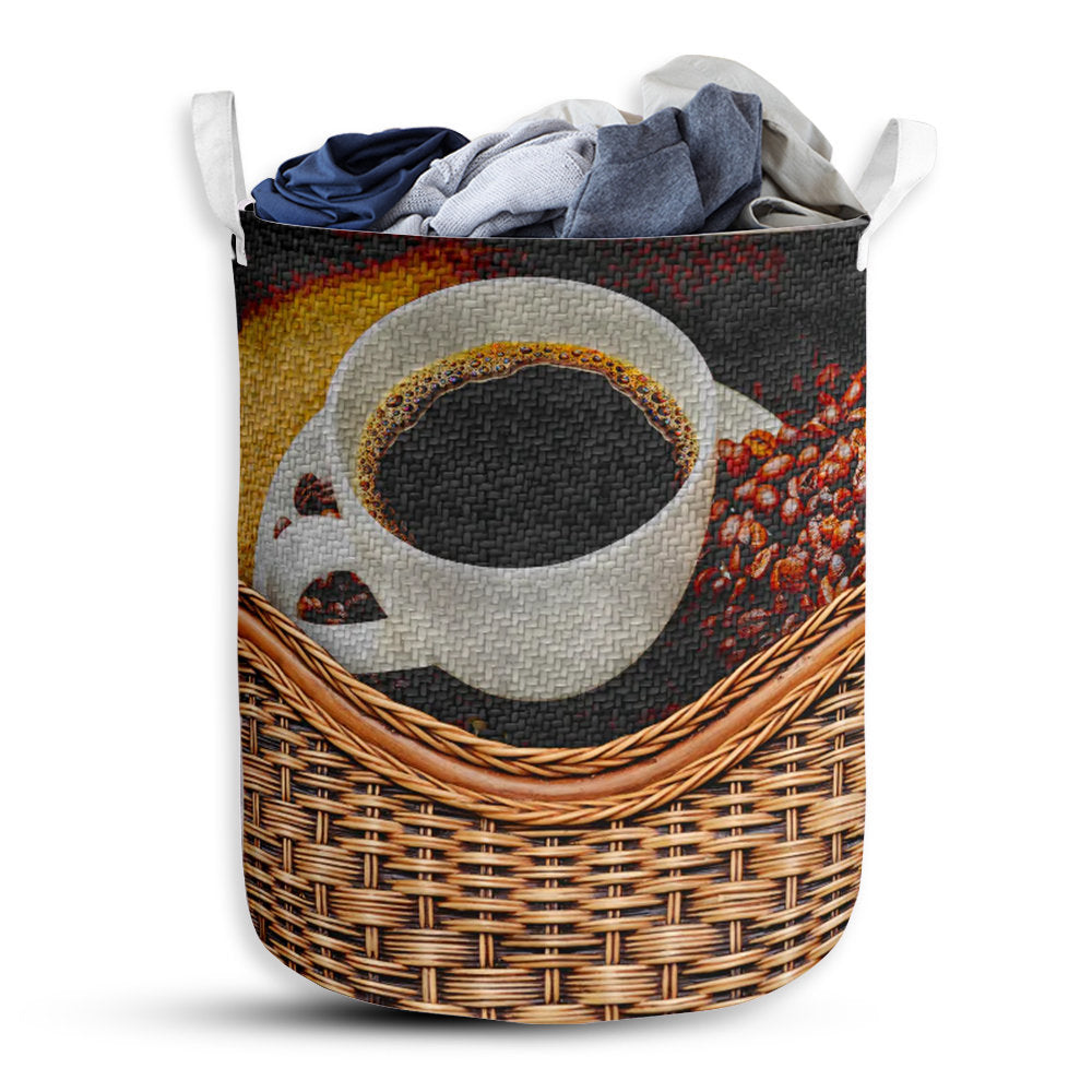 Small Size Coffee Rattan Texture Laundry Basket For Bathroom Bedroom Storage