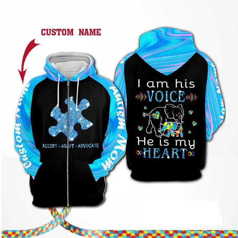 Autism Mom Heart Hoodie For Community Gatherings Casual Wear And Meaningful Support