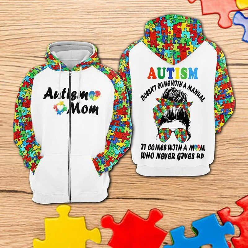 Autism No Manual Hoodie For Awareness Campaigns Comfortable Wear And Supportive Gifting