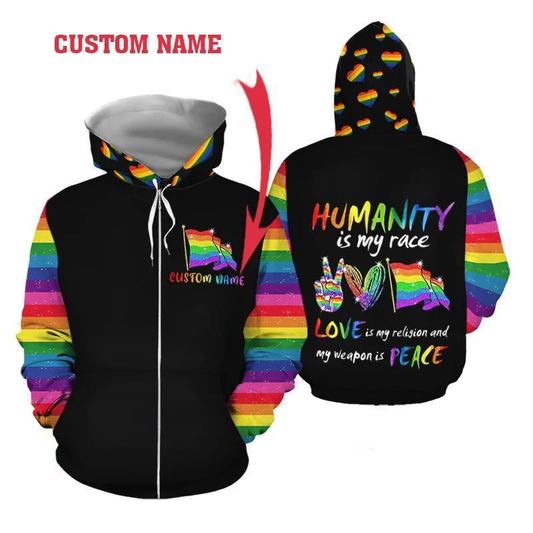 Humanity Race Pride Hoodie For Pride Events Seasonal Festivals And Positive Expression
