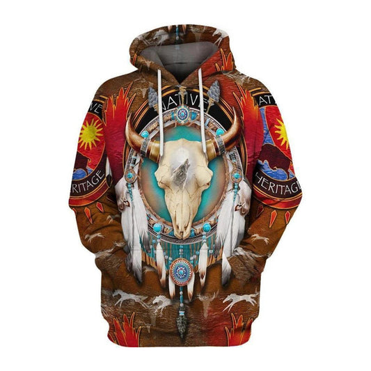 Native American Culture Bull Hoodie For Cultural Themes Casual Travel And Meaningful Gift Giving