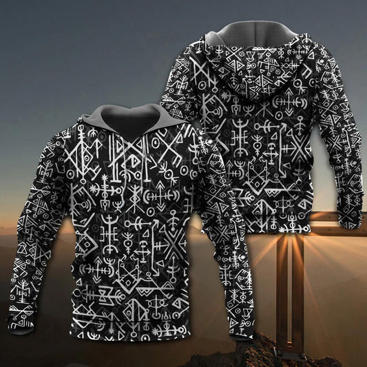 Nordic Futhark Rune Hoodie For Everyday Wear Outdoor Adventures And Comfortable Style