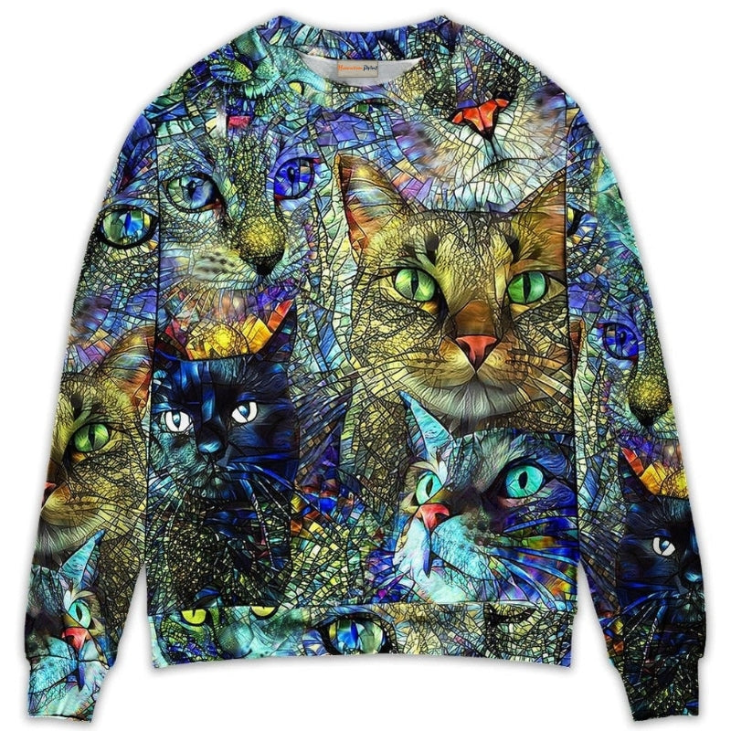 Colorful Cat Sweater For Animal Inspired Style Events And Comfortable Daily Wear