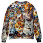 Colorful Cat Sweater For Nature Inspired Fashion Events And Relaxed Everyday Comfort