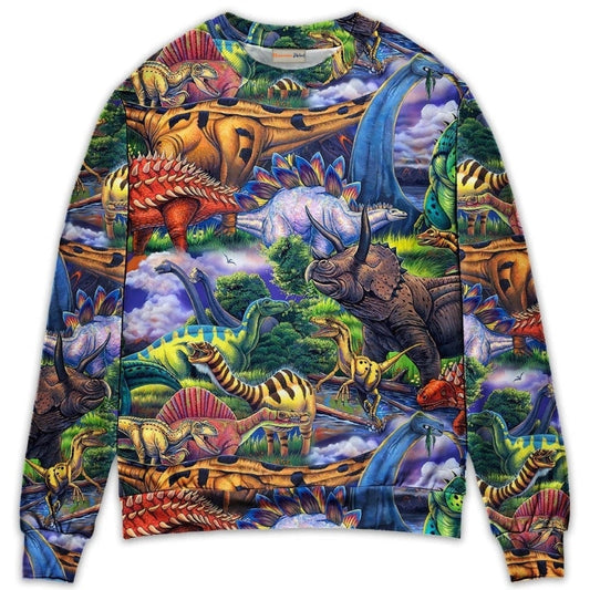 Colorful Dinosaur Sweater For Animal Inspired Style Events And Comfortable Daily Wear
