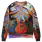 Colorful Guitar Music Abstract Sweater For Casual Wear Festivals Travel And Thoughtful Gifting