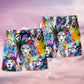 Colorful Lion Painting Cool Beach Shorts Artwork Detail For Comfortable Everyday Summer Wear