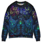 Colorful Owl And Witch Fantasy Sweater For Art Lovers Holidays Parties And Comfortable Wear