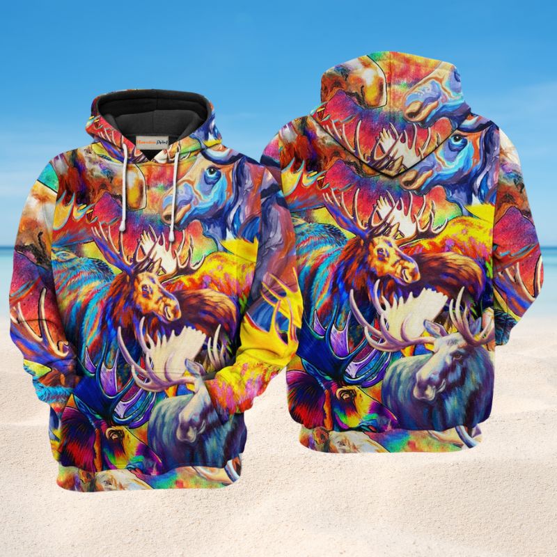 Colorful Painting Animals Hoodie For Casual Activities Seasonal Outings And Gift Ideas