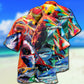 Colorful Shark Wanna Fun Hawaiian Shirt For Poolside Relaxation And Sunny Getaways