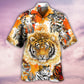 Creative Watercolor Colorful Tiger Hawaiian Shirt For Island Vacations, Weekend Events, And Relaxed Everyday Outfits
