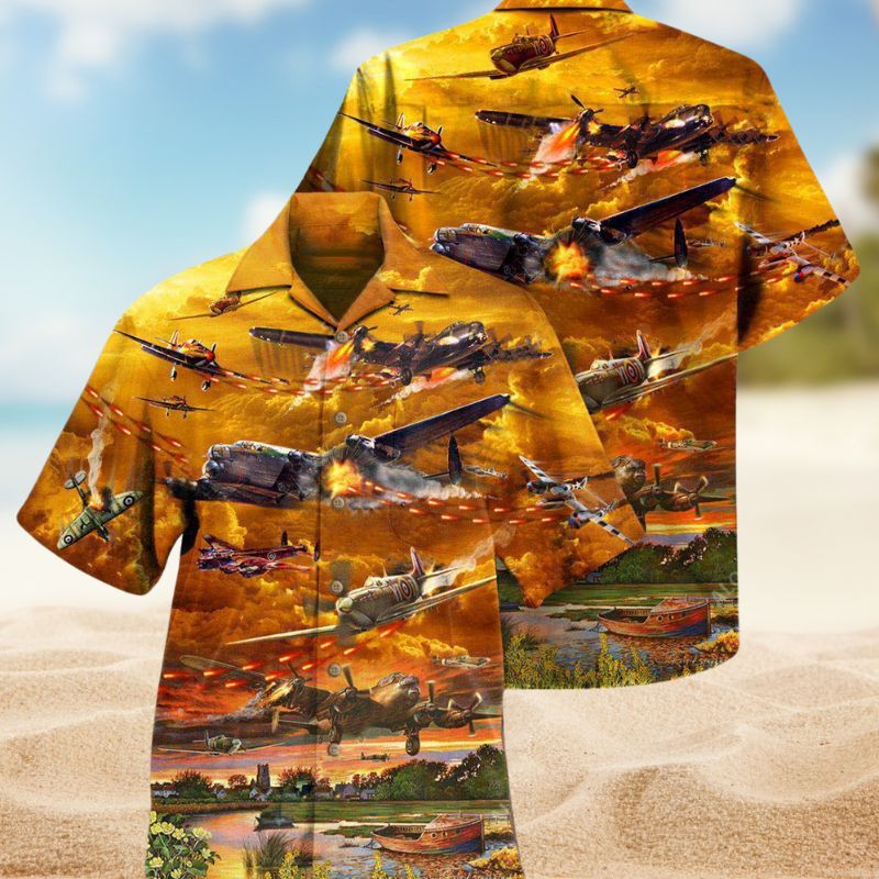 Combat Aircraft Flying Hawaiian Shirt For Tropical Trips Coastal Events And Distinctive Summer Style