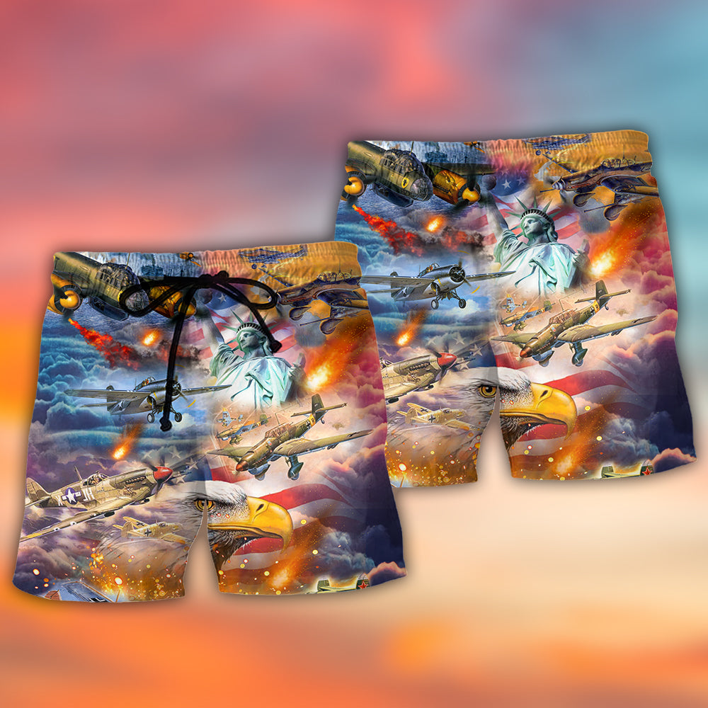 Combat Aircraft America Beach Shorts Design Detail For Coastal Escapes And Daily Wear