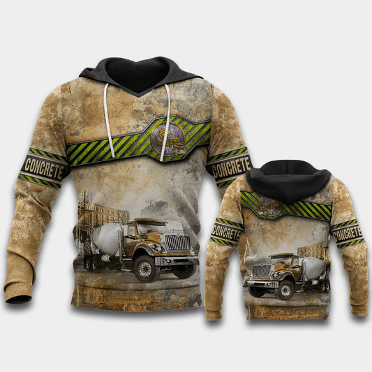Concrete Mixer Work Hoodie For Everyday Streetwear Seasonal Travel And Gift Giving