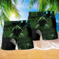 Green Hacker Cyber Beach Shorts Design View For Summer Events And Coastal Getaways