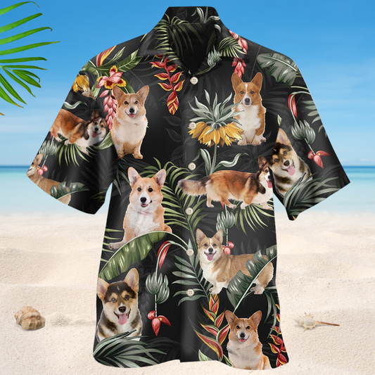 Tropical Corgi Dog Hawaiian Shirt For Nature Fans, Resort Trips, And Comfortable Warm Weather Wear