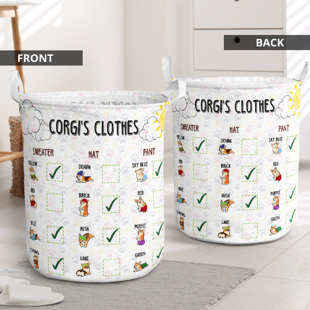 Corgi Clothes Laundry Basket For Room Home Organizer