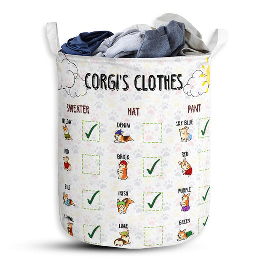 Small Size Corgi Clothes Laundry Basket For Bathroom Bedroom Storage