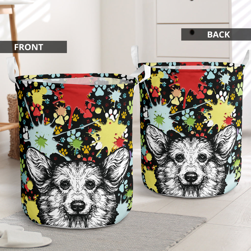 Corgi Colorful Laundry Basket For Room Home Organizer