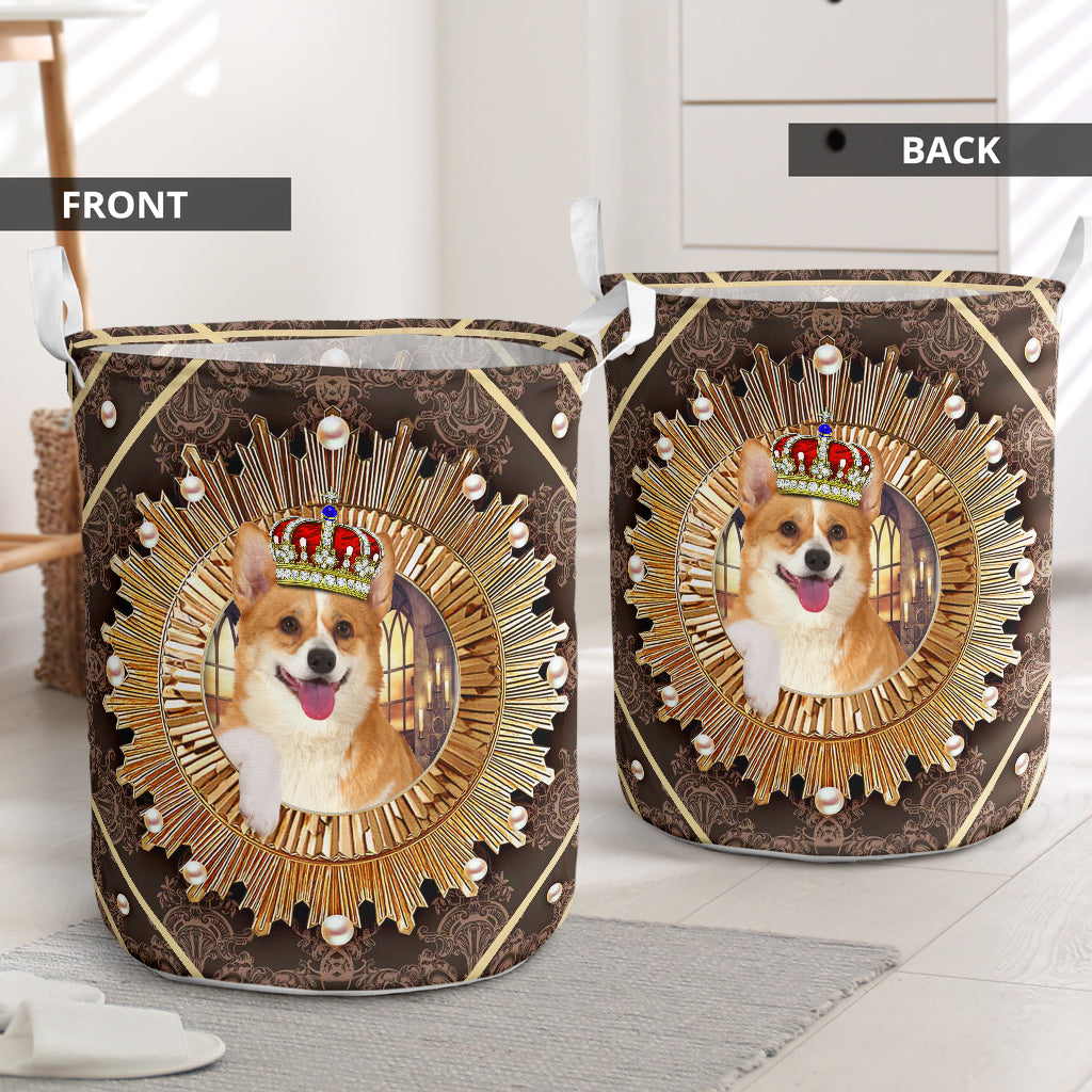 Corgi Crown Royal Style Laundry Basket For Room Home Organizer