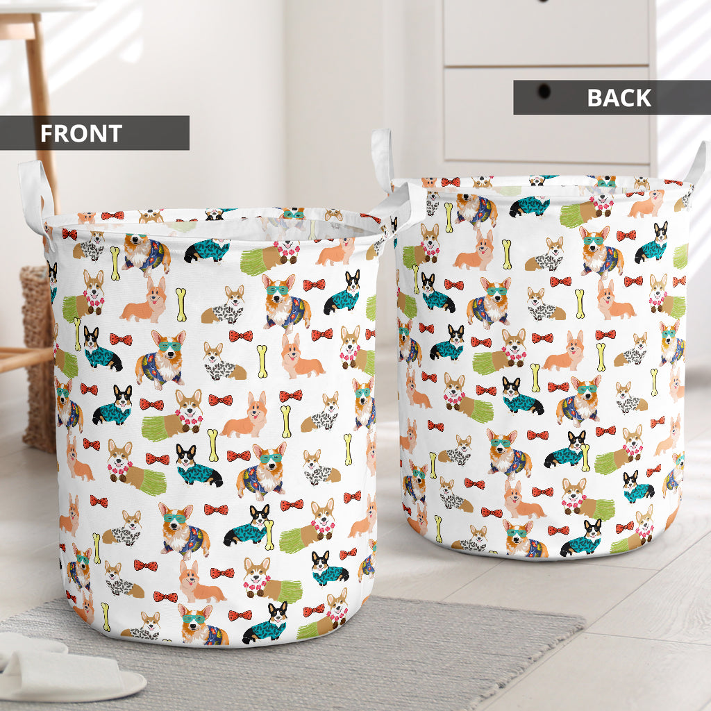 Corgi Cute Pattern Style Laundry Basket For Room Home Organizer