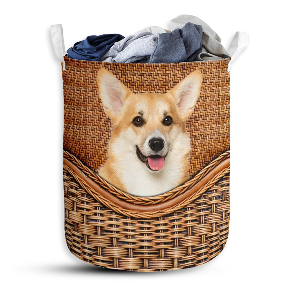 Small Size Corgi Handmade Laundry Basket For Bathroom Bedroom Storage