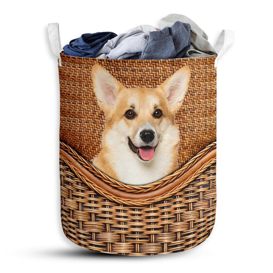 Small Size Corgi Handmade Laundry Basket For Bathroom Bedroom Storage