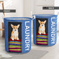 Corgi In Fabric Jean Laundry Basket For Room Home Organizer