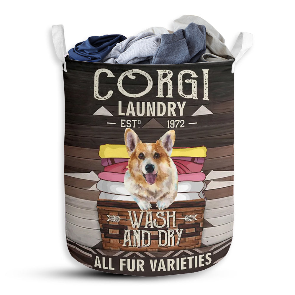 Small Size Corgi Wash And Day Laundry Basket For Bathroom Bedroom Storage