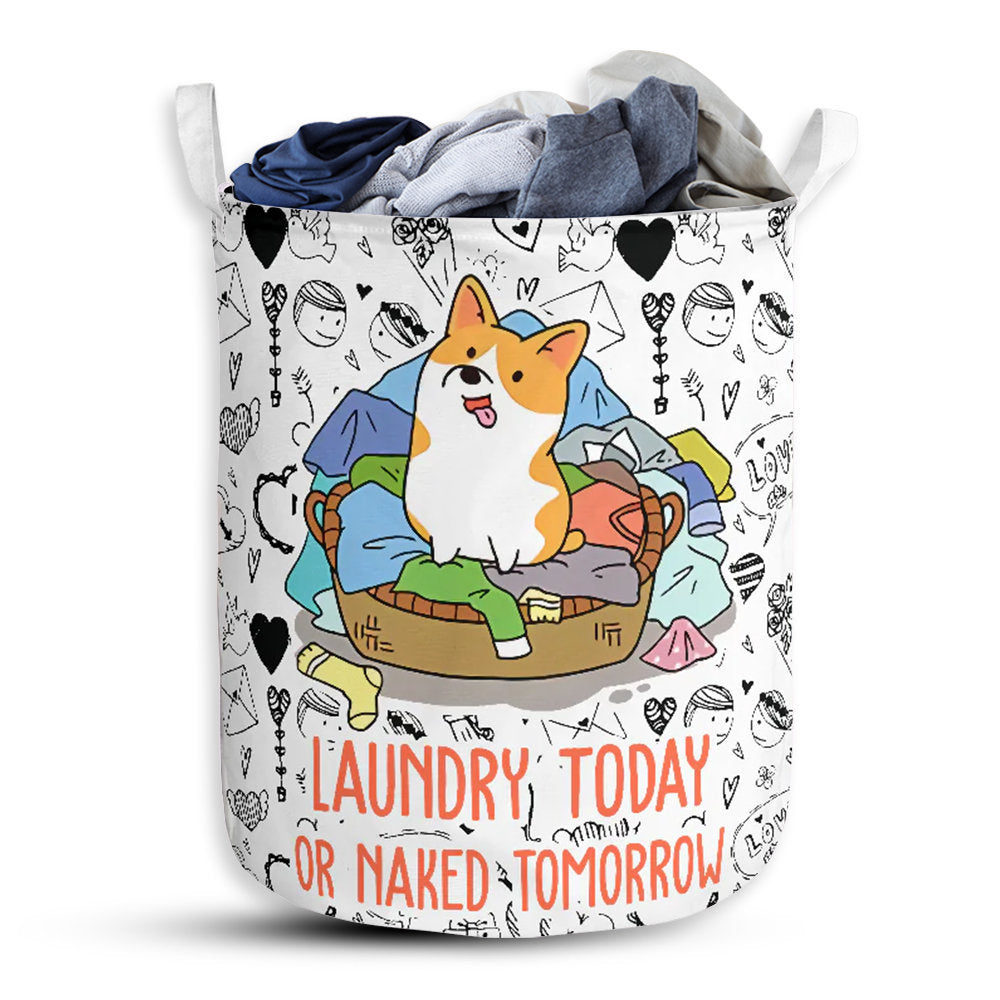 Small Size Corgi Love Pattern Pattern Laundry Basket For Bathroom Bedroom Storage