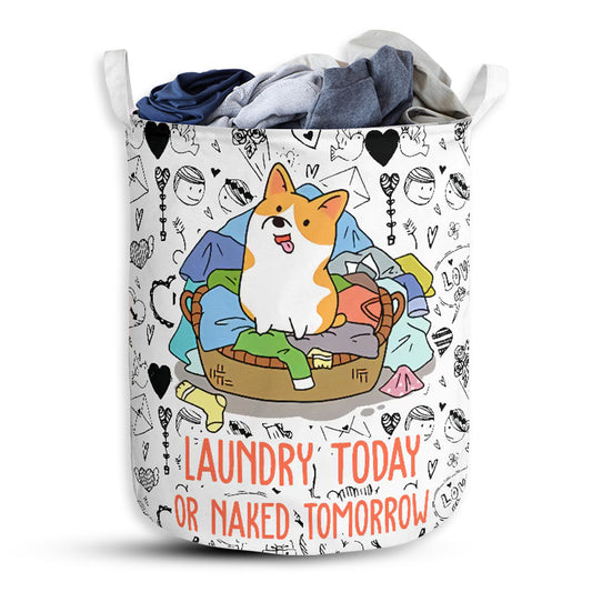 Small Size Corgi Love Pattern Pattern Laundry Basket For Bathroom Bedroom Storage