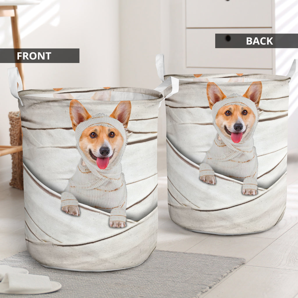 Corgi Mummy Laundry Basket For Room Home Organizer