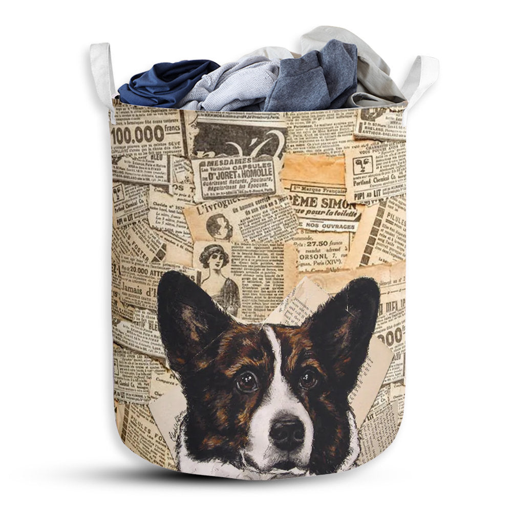 Small Size Corgi Newspaper Laundry Basket For Bathroom Bedroom Storage