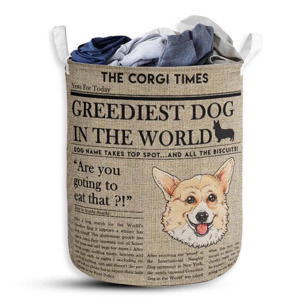 Corgi Newspaper Linen Laundry Basket For Bathroom Bedroom Storage