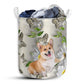 Small Size Corgi Oil Painting Laundry Basket For Bathroom Bedroom Storage