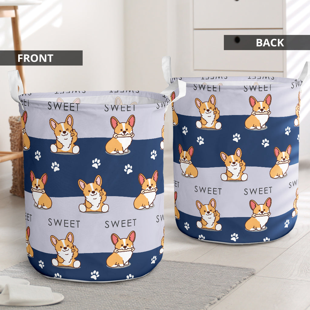 Corgi Sweet Laundry Basket For Room Home Organizer